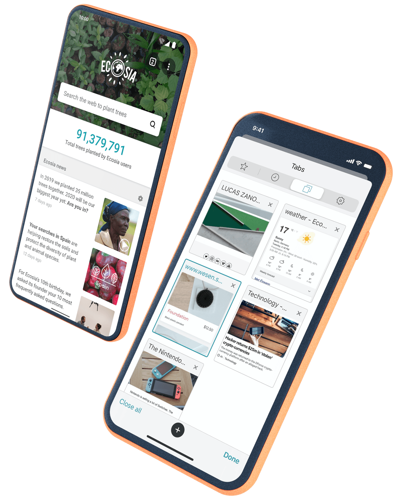 Ecosia mobile devices