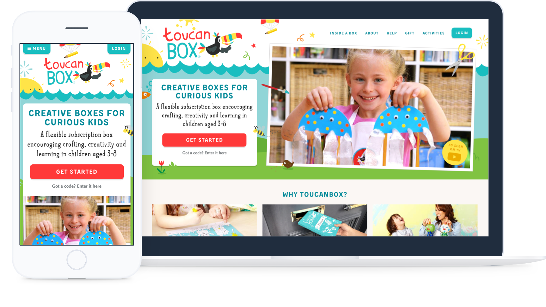 toucanBox homepage