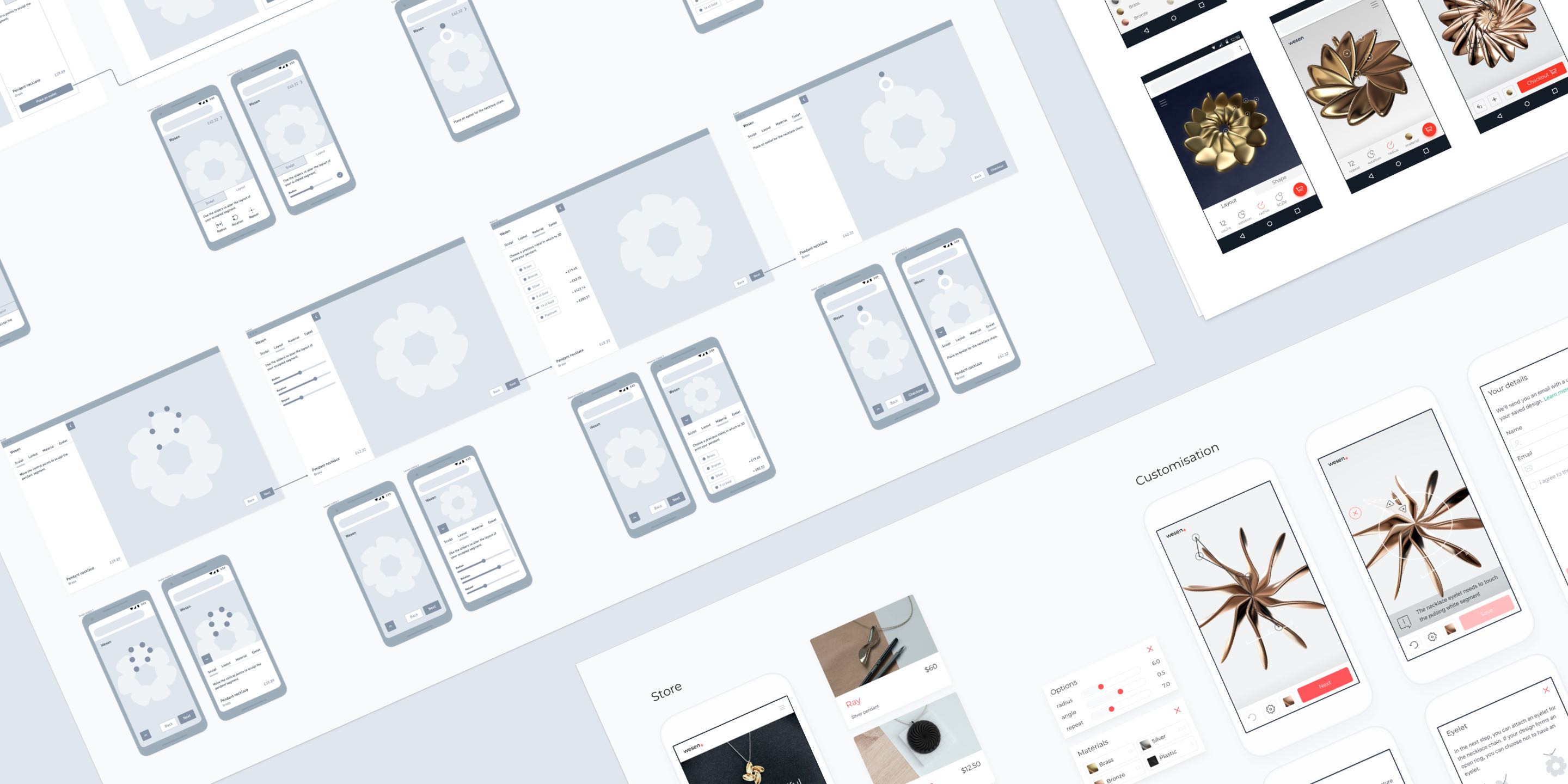 Montage of design iteration